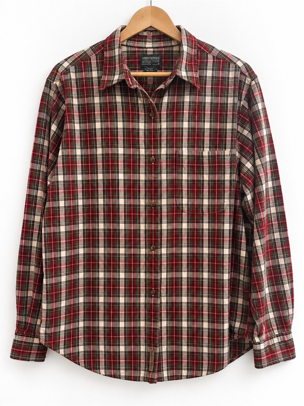 Vintage Abercrombie & Fitch Plaid Shirt L 100% Cotton 90s Preppy